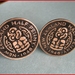 New Zealand Pair of 1/2d Coins into Cuff Links showing the Hi-Tiki 
