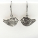 Adorable Hammered Matte Silver Bird Earrings