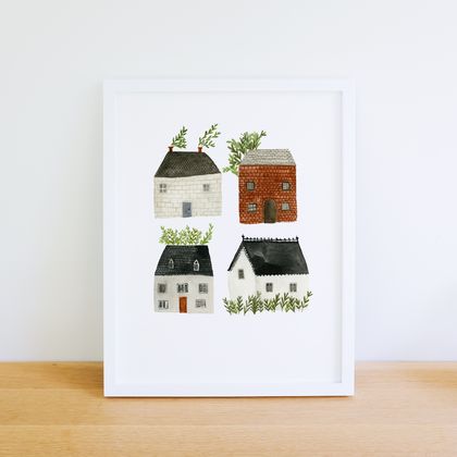 A4 art print - Four Houses