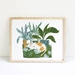 Sweet Cat and Plants A4 Art Print