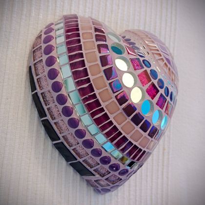  Pink and Purple Mosaic Heart