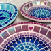 Mini Mosaic Bird Baths / Water Dishes - Blues and Purples