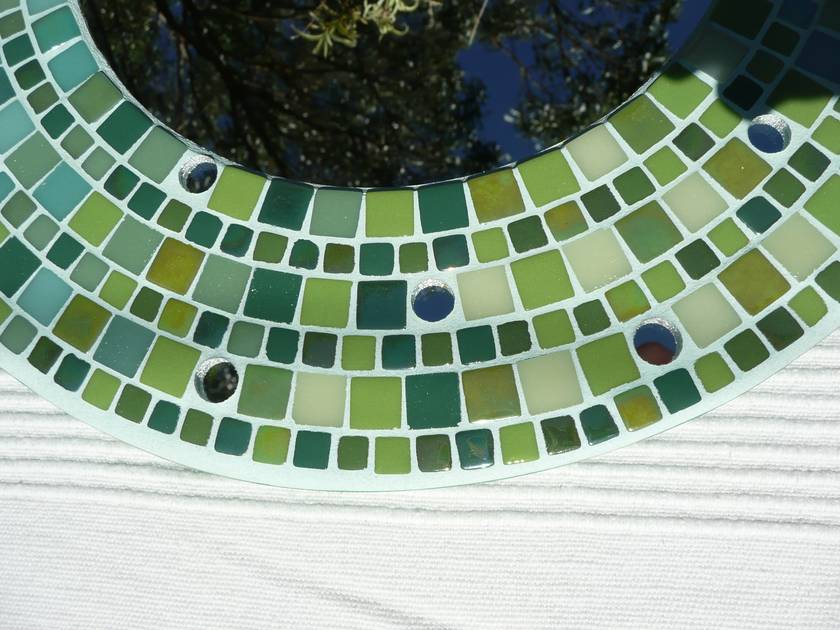Lovely Round Mosaic Mirror In Lake, Small Mirror Tiles Nz