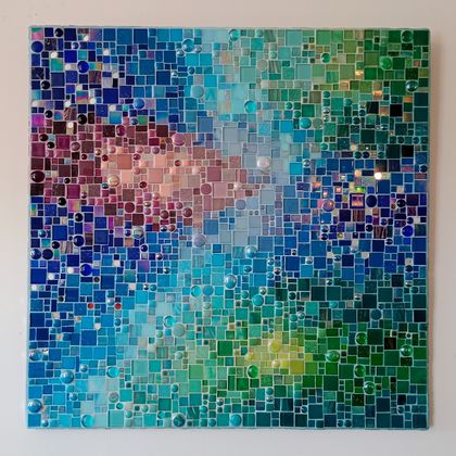 Monet inspired Mosaic Lily Pond - Garden Mosaic Wall Art (Free Shipping)