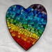 MOSAIC RAINBOW HEART 2 - WALL ART (suitable for inside and outdoors)