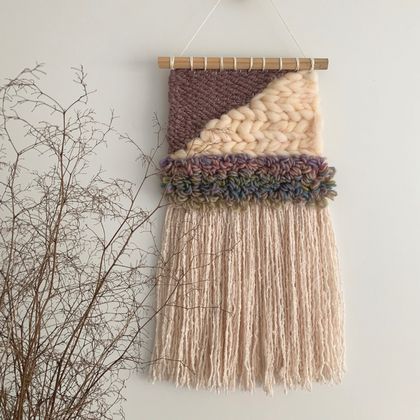 Woven Wall Hanging - pretty pastels 