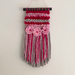 Woven Wallhanging - bright pink and grey