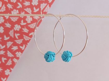 Japanese mizuhiki hoop earrings