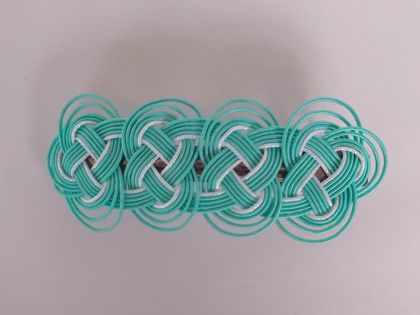 Unique Japanese mizuhiki mint green hair clip