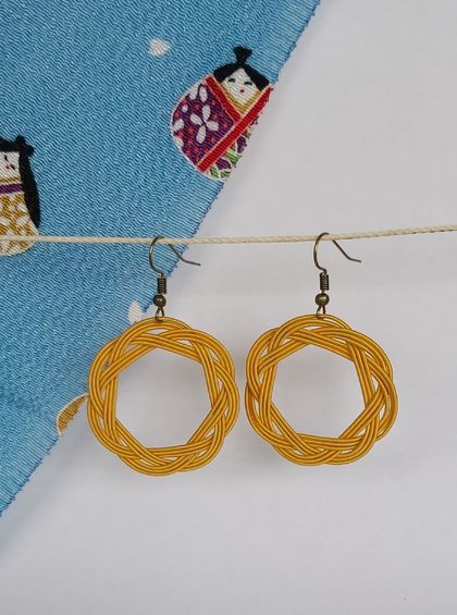 Unique Japanese mizuhiki hoop earings
