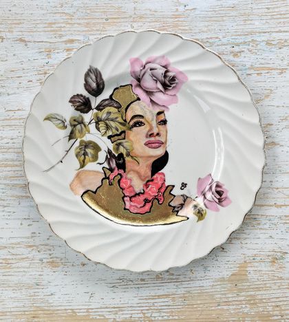  Carmen Miranda Plate Painting