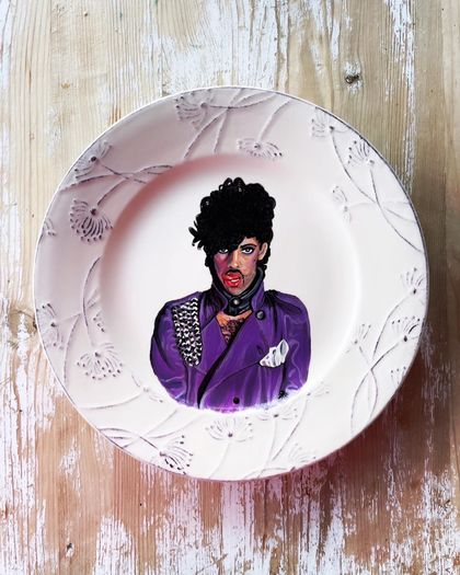Purple Prince painted plate