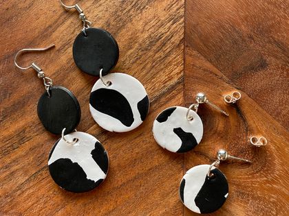 Cow print earrings 