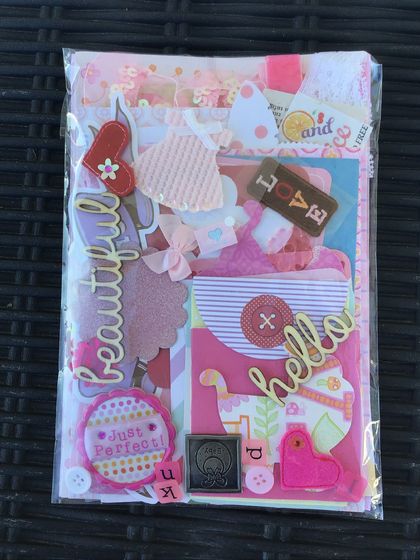 Baby Girl ephemera craft pack
