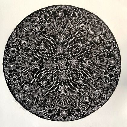 ‘Flower Mandala’ original woodblock print