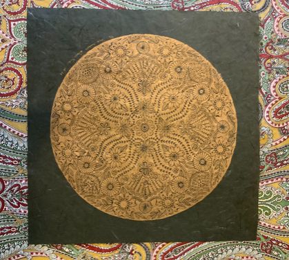 ‘Flower Mandala’ original woodblock print GOLD edition on Japanese paper