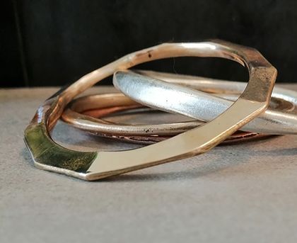Bronze faceted bangle