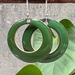 Small Pea green Enamel Hoop earrings
