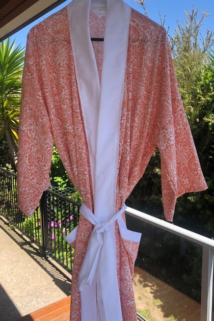 Kimono style summer dressing gown