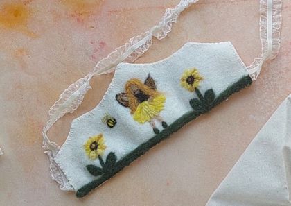 Sunflower fairy needle felted crown  