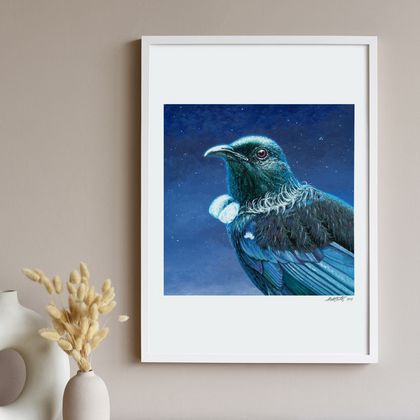 'The Midnight Tui' A3 Limited Edition Print