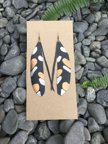 RereManu Karearea feather inspired earrings 