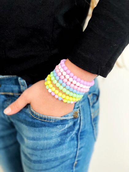 Little girls pastel beads Bracelet Stack