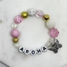 Girls Pink name Bracelet with Butterfly charm