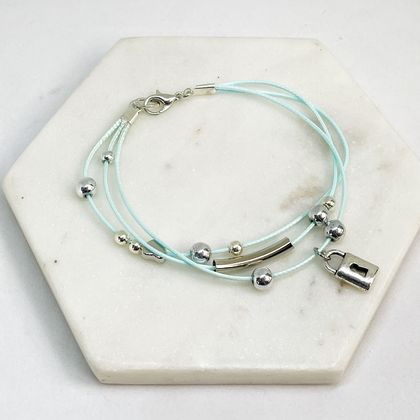 Boho triple cord Bracelet with charms