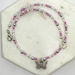 Pink Seed Bead choker butterfly Necklace 