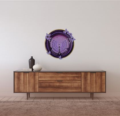 Purple Majesty: Butterfly Dreams Hand Painted Dot Mandala Paintings