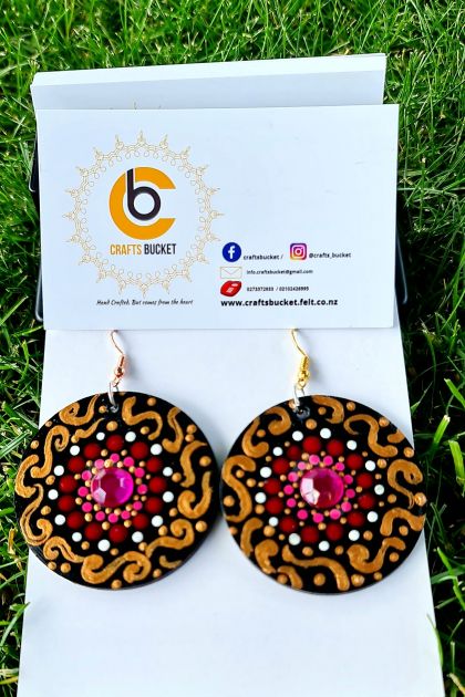 Handpainted Mandala Earings 