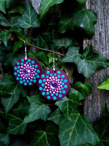 Handpainted Mandala Earings 