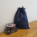 Reusable Gift Bag, Navy Stars Drill