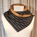 Neck Warmer Black/Charcoal Stripe with Tan Contrast