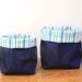 Fabric Storage Basket Set - Denim/Stripe