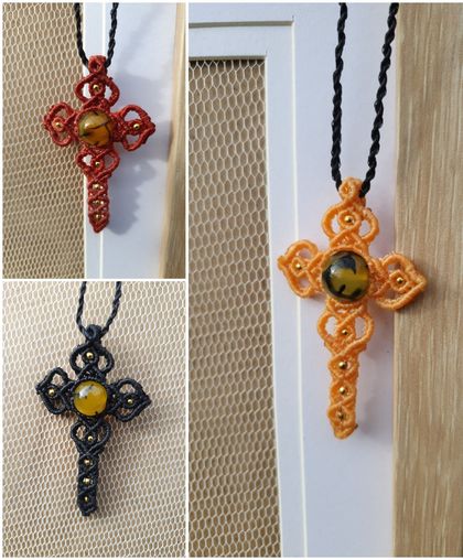 Holy Cross necklace with dragon vein crystal