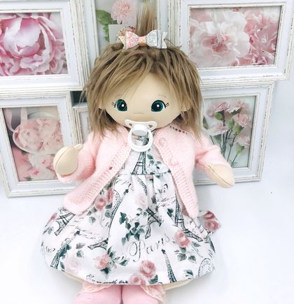 Handmade cloth jointed doll, plush doll,baby doll, soft jointed doll, Waldorf inspired doll.