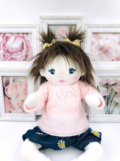 Handmade cloth jointed doll, plush doll,baby doll, soft jointed doll, Waldorf inspired doll.