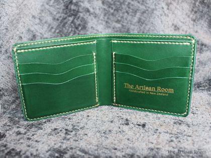 Handmade Leather Wallet in Green