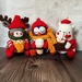 Christmas three brothers Penguin doll gift crochet doll pure cotton thread amigurumi