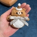 Crochet Air-pods case Crochet Little Brown Bear fuzzy Yarn 2 ply 小熊绒绒线钩针编织耳机盒套 自带橡胶内盒