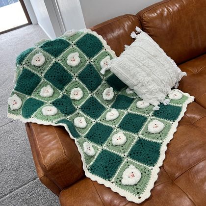 Handmade blanket cute sheep heavy duty blanket crochet