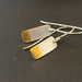 Silver and gold rectangular earrings
