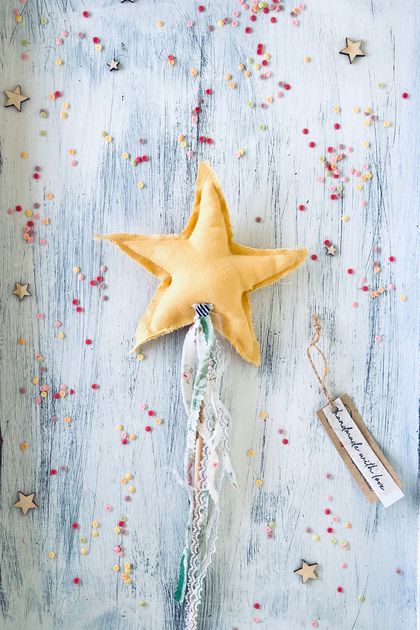 Mustard Linen Fairy Wand