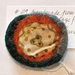 Felted, stitched vintage fabric brooch