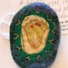 Felted wool & vintage fabric embroidered brooch