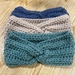 Crochet Twist Ear Warmers. Multi colours