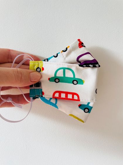3 Layer Kids Face mask with nose wire - Cars