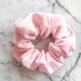 Pretty Pale Pink Linen Scrunchie